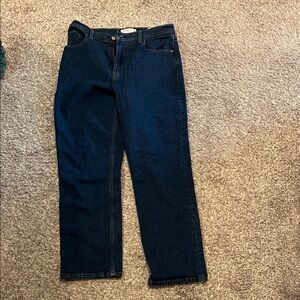 Abercrombie & Fitch Women's Dark Blue Straight Leg Jeans